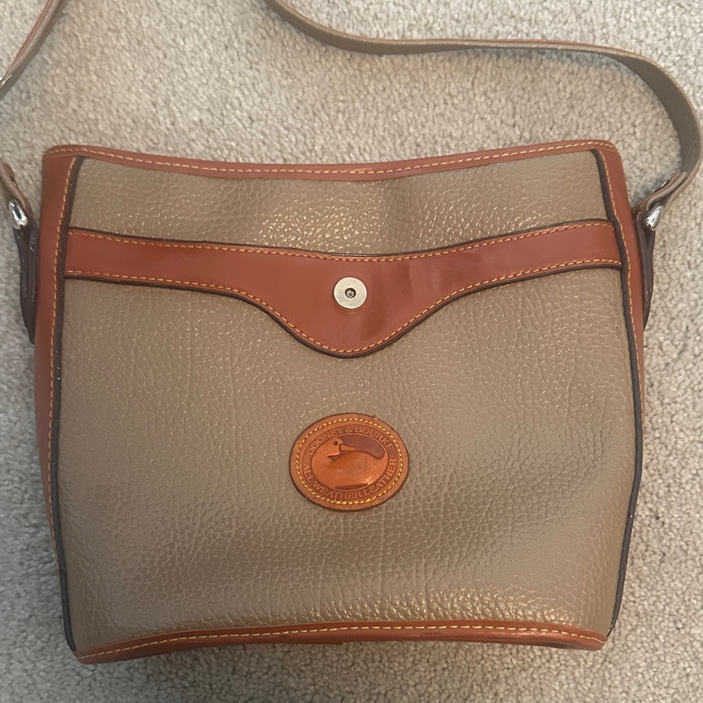 Vintage Dooney And Burke All Weather Leather Crossbody Bag